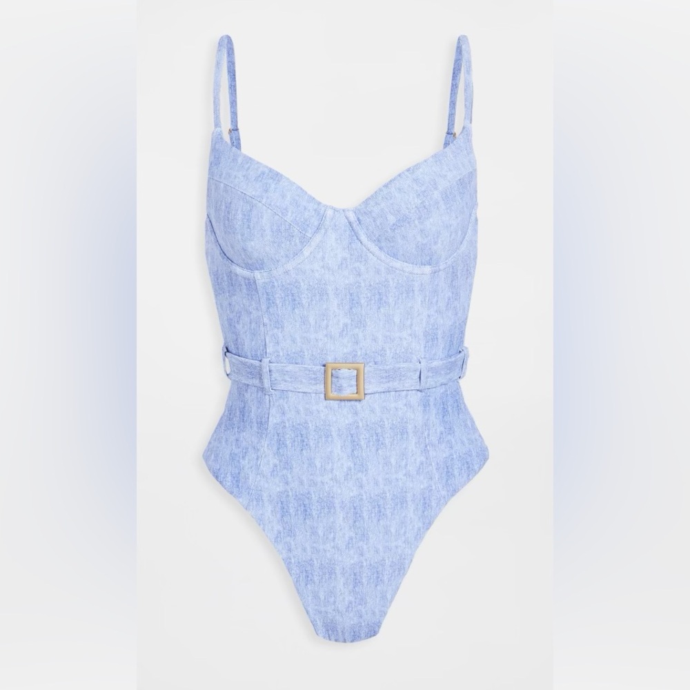 WeWoreWhat Danielle One Piece Light Wash XL